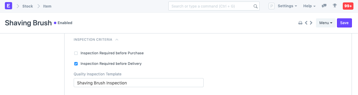 Enable Quality Inspection